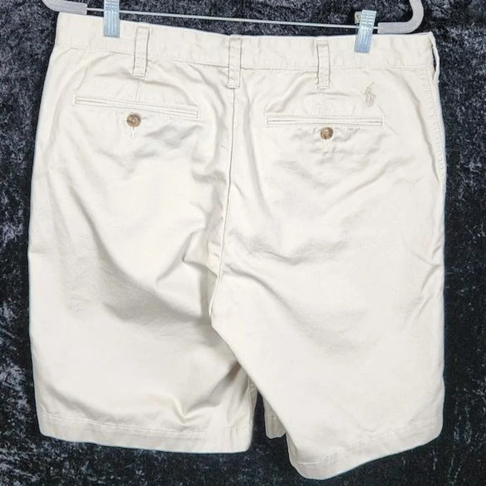 Polo Ralph Lauren Mens Relaxed Fit Khaki Chino Shorts Tan Cotton Twill Size 35